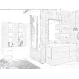 Single HPL washbasin cabinet with towel rack Seiffen