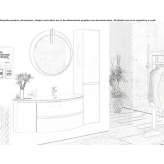Single wall cabinet under the washbasin made of HPL with cabinets Solita