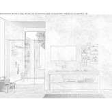 Sectional washbasin cabinet made of HPL and metal Isayeve