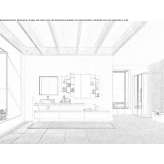 Oak sectional washbasin cabinet with integrated washbasin Panaci