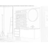 Single laminate washbasin cabinet with drawers Romuli
