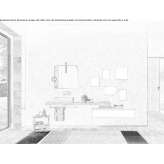 Oak sectional washbasin cabinet with integrated washbasin Panaci