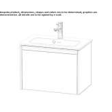 Single wooden washbasin cabinet with integrated washbasin Wackerow