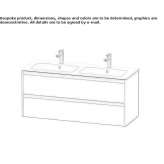 Double wooden washbasin cabinet with drawers Wackerow