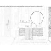 A single standing washbasin cabinet with a mirror Binzen