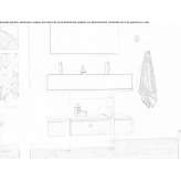Double wooden console sink with drawers Melissi