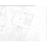 Console sink with steel structure and oak shelf Melissi