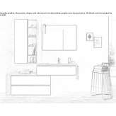 Single wall cabinet under the washbasin made of HPL with a towel hanger Seiffen
