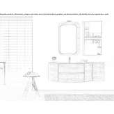 Single HPL washbasin cabinet with mirror Solita