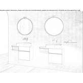 Segmented single washbasin cabinet for wall mounting Torphins