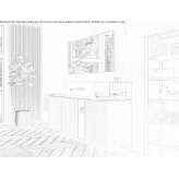 Floor-standing washbasin cabinet made of melamine-coated chipboard, with doors and mirror Romuli