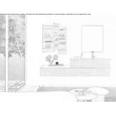 Sectional laminate washbasin cabinet with integrated washbasin Panaci
