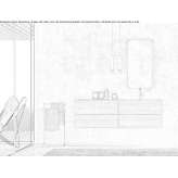 Sectional laminate washbasin cabinet with integrated washbasin Panaci