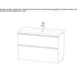 Wall-mounted washbasin cabinet with drawers Beuna