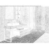 A single standing washbasin cabinet with a mirror Binzen