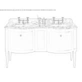 Mahogany double washbasin cabinet Goias