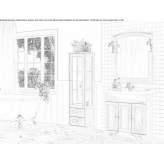 Standing under-washbasin cabinet with a door and a mirror Holysov