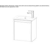 Single wooden wall-mounted washbasin cabinet with integrated washbasin Wackerow