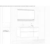 Floor-standing laminate washbasin cabinet with towel rack Romuli