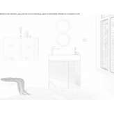 Sectional, crystal washbasin cabinet with integrated washbasin Grigny