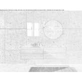 Sectional laminate washbasin cabinet with integrated washbasin Panaci