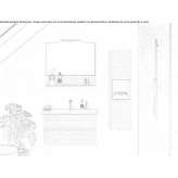 Wall-mounted washbasin cabinet with drawers Lapa
