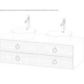 Double, wooden washbasin cabinet with drawers Truckee