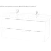 Double washbasin cabinet with drawers Isparta