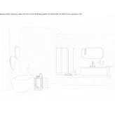 Single wall-mounted washbasin cabinet with mirror Lanstrop