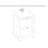 Wooden washbasin cabinet with drawers Piaxtla