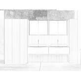 Double washbasin cabinet made of wooden veneer with cabinets Giarmata