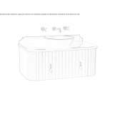 Single wall wooden washbasin cabinet with doors Arch