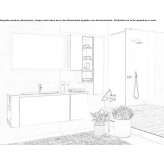 Glass wall-mounted washbasin cabinet with a mirror Seiffen