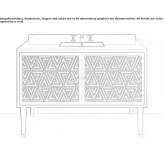Wooden washbasin cabinet with doors Bernex