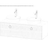 Double, wooden washbasin cabinet with drawers Truckee