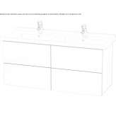 Wall-mounted washbasin cabinet with drawers Isparta