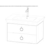Single wooden washbasin cabinet with drawers Truckee