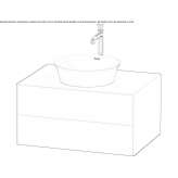 Single wooden washbasin cabinet with drawers Truckee