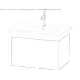 Single wooden wall-mounted washbasin cabinet Truckee
