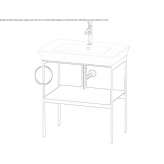 Floor-standing metal console sink with towel rack Truckee