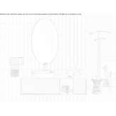 Segmented wall-mounted washbasin cabinet with drawers Goicea