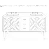 Double wooden washbasin cabinet with drawers Bernex