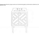 Single wooden washbasin cabinet with drawers Bernex