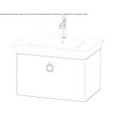Single wooden washbasin cabinet with drawers Truckee