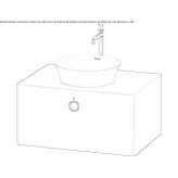 Single wooden washbasin cabinet with drawers Truckee