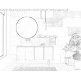 Single standing under-washbasin cabinet with doors Binzen