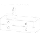 Single wooden washbasin cabinet with drawers Truckee