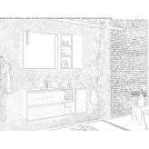 Wall-mounted washbasin cabinet with drawers Tornio