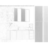 Wall-mounted washbasin cabinet made of melamine-coated chipboard with drawers Kunzell