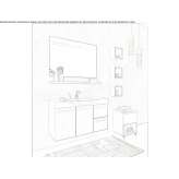 Wooden washbasin cabinet mounted on the wall Hurigny